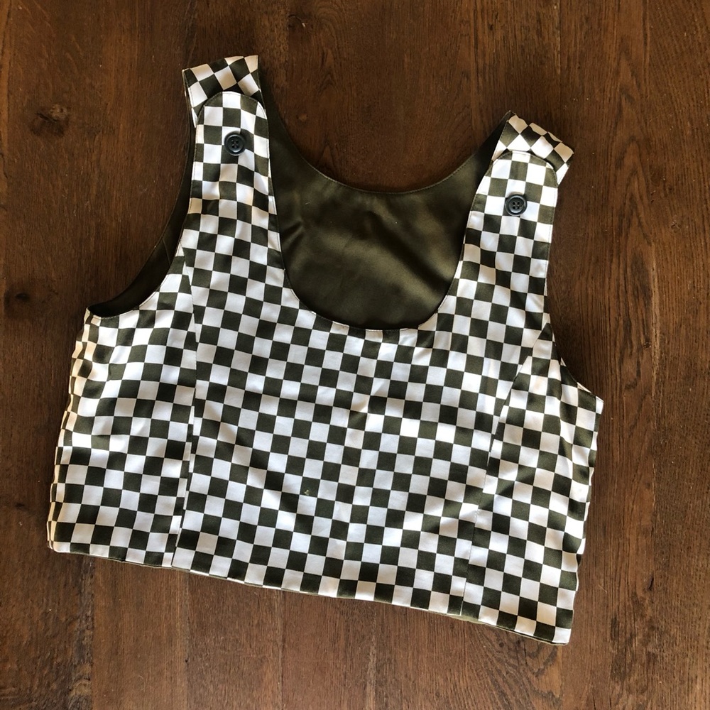 Reversible Checkered Crop Tank - image 2